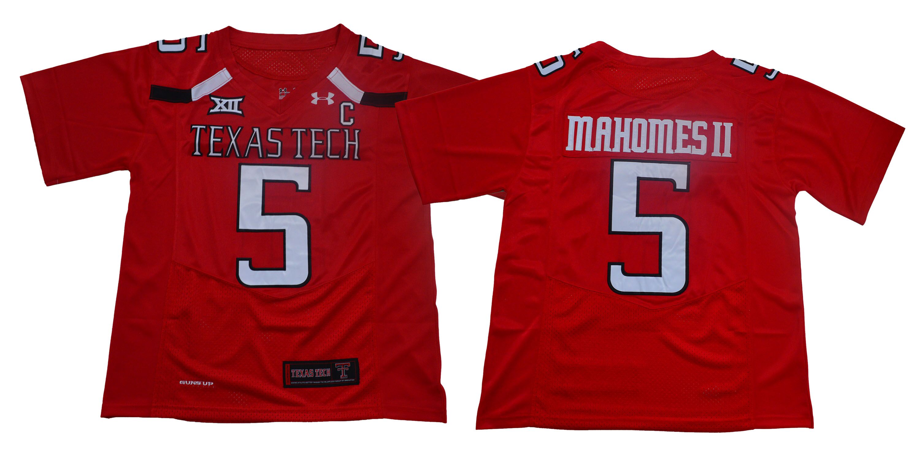 Men Texas Tech Red Raiders 5 Mahomes ii Red Limited Stitched NCAA Jersey